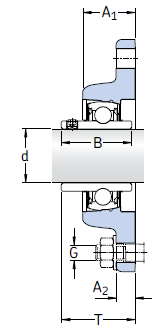 Подшипниковые узлы типа Y с литым фланцевым овальным корпусом для высоких температур и метрических валов